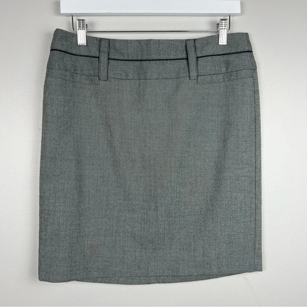 Grey‎ Tailored Pencil Skirt Office Wear Professional Business Casual Melange